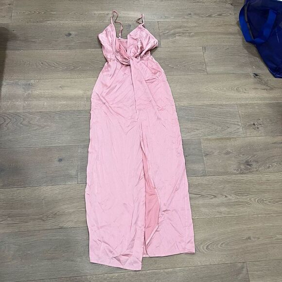 Superdown Blake High Slit Slip Dress Size S in Pink - Picture 3 of 4